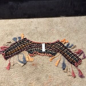 NWT Anna kosturova hand made crochet tassel crop top